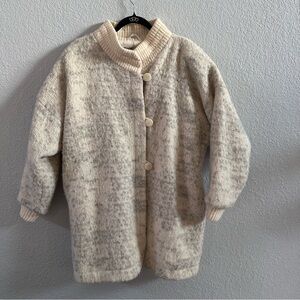 Vintage Hilda Ltd Icelandic Wool Sweater Coat, 100% Pure Wool, Nordic Cardigan